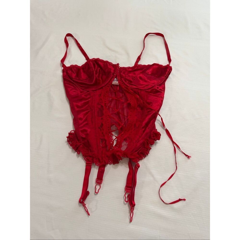 Fredrick’s Of Hollywood Red Vintage Bustier Size 34